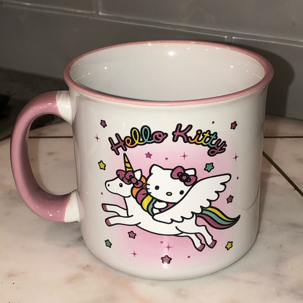 ✨NWT✨ Hello Kitty Sanrio Unicorn Sparkle Glitter Ceramic Mug - Picture 2 of 6